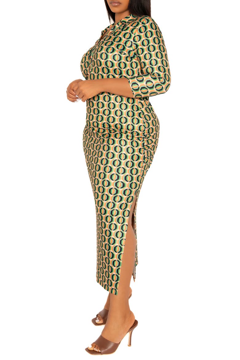 Geometric Print Body-Con Maxi Dress, Alternate, color, MULTI