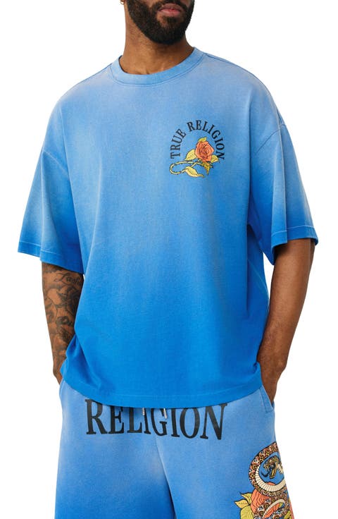 Oversize Floral Snake Graphic T-Shirt