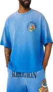 True Religion Oversize Floral Snake Graphic T-Shirt