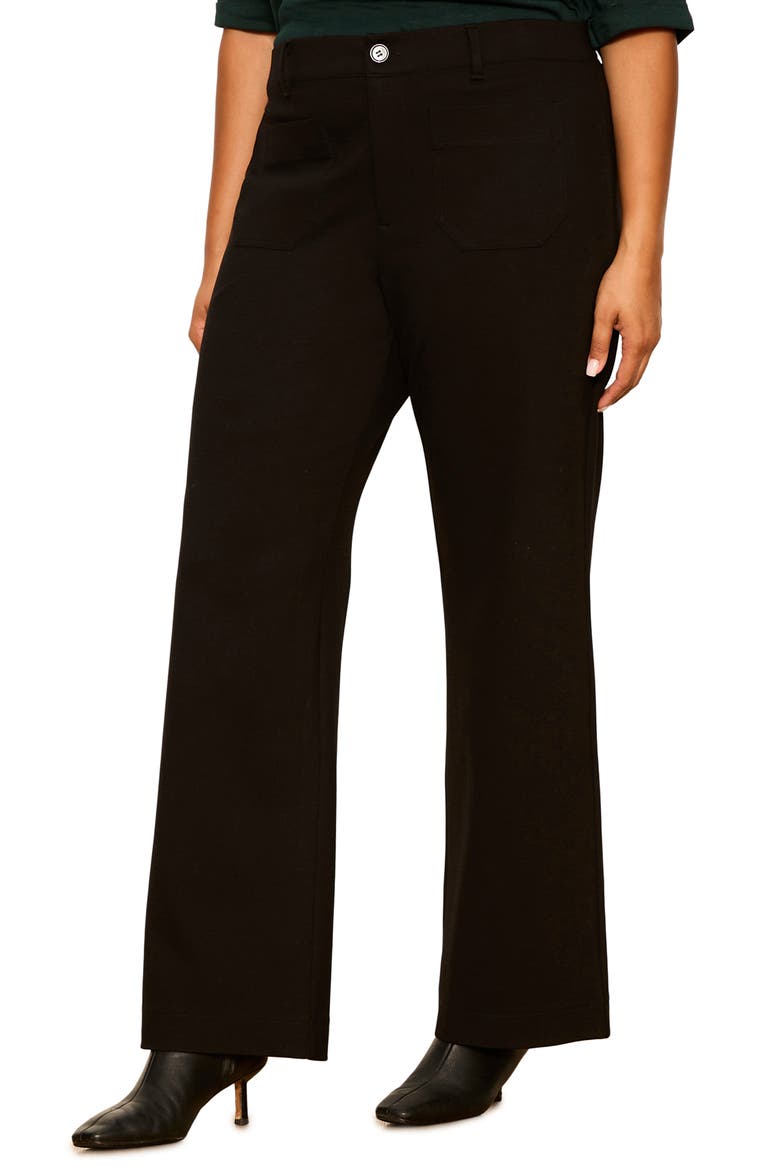 Marine Ponte Straight Leg Pants, Alternate, color, BLACK