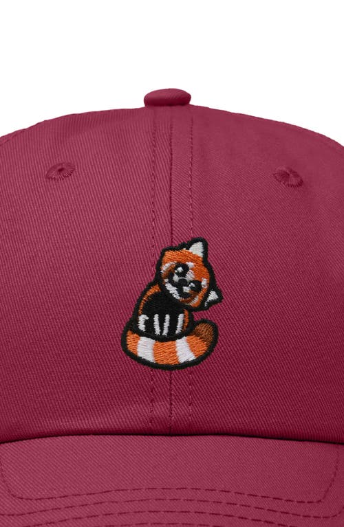 Dalix Red Panda Embroidered Dad Hat In Maroon