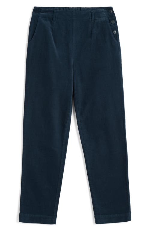 Seasalt Cornwall Crackington Sailor Button Crop Pull-on Pants In Blue