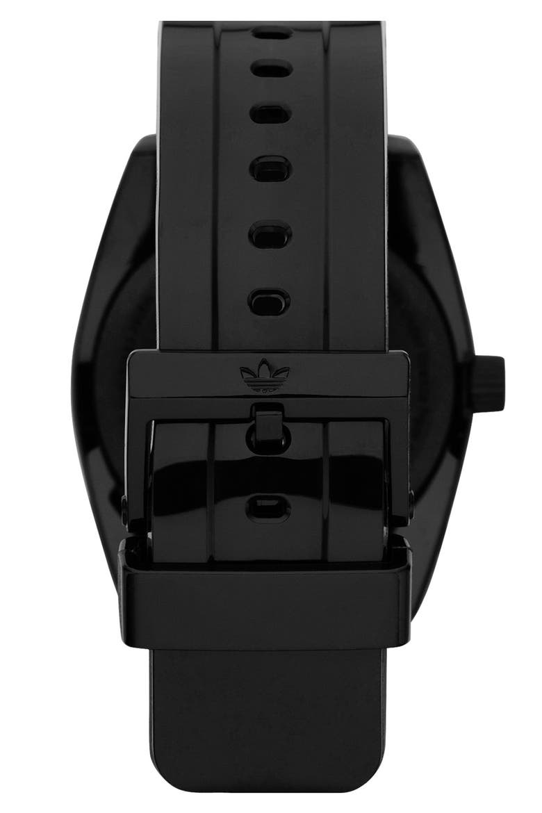 'Santiago' Polyurethane Strap Watch, 42mm, Alternate, color, BLACK/ WHITE