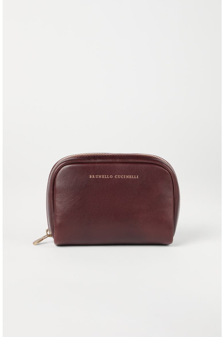 Calfskin beauty case, Alternate, color, Burgundy