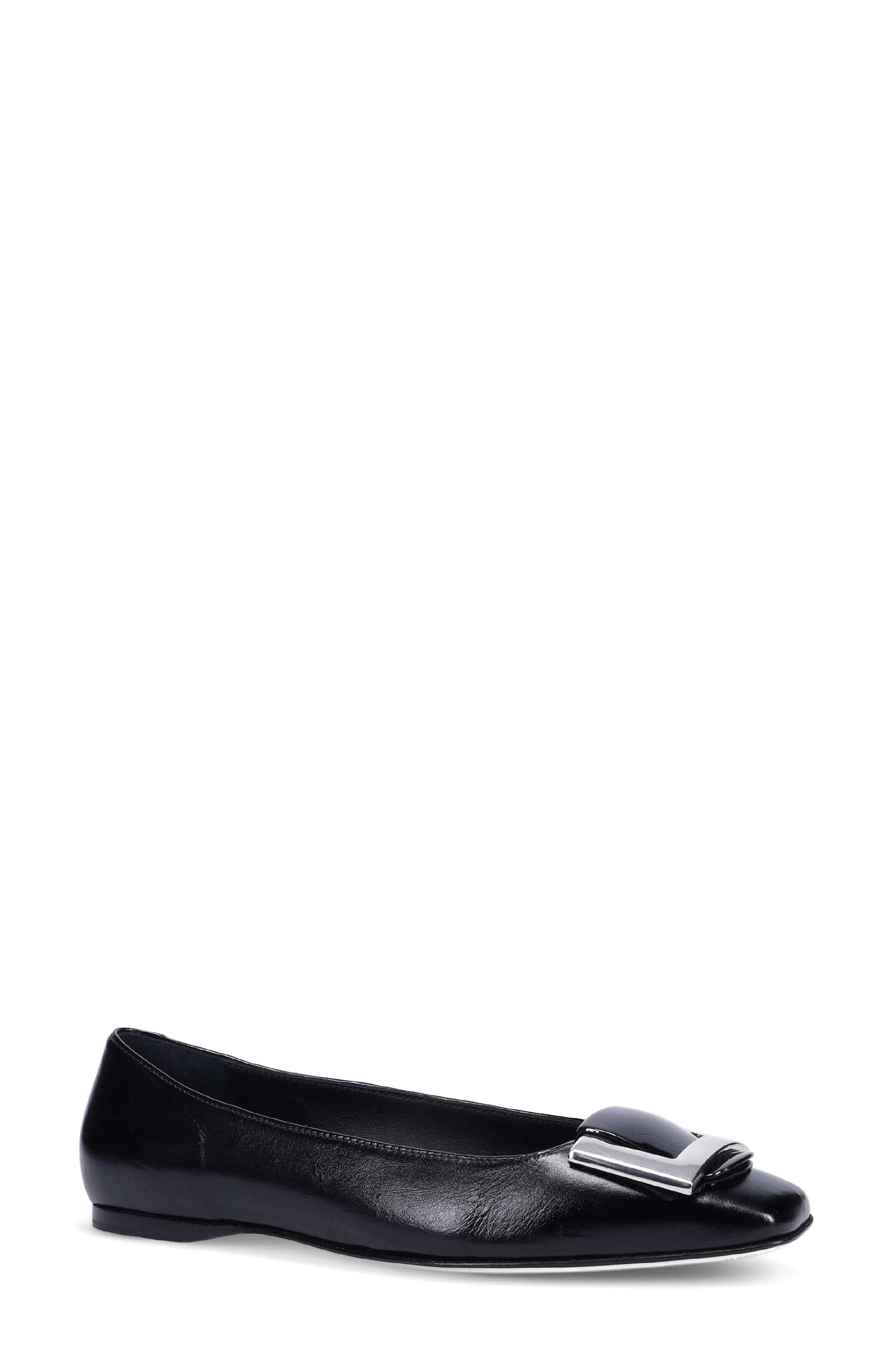 Jacquelin Leather Flat, Main, color, ONYX