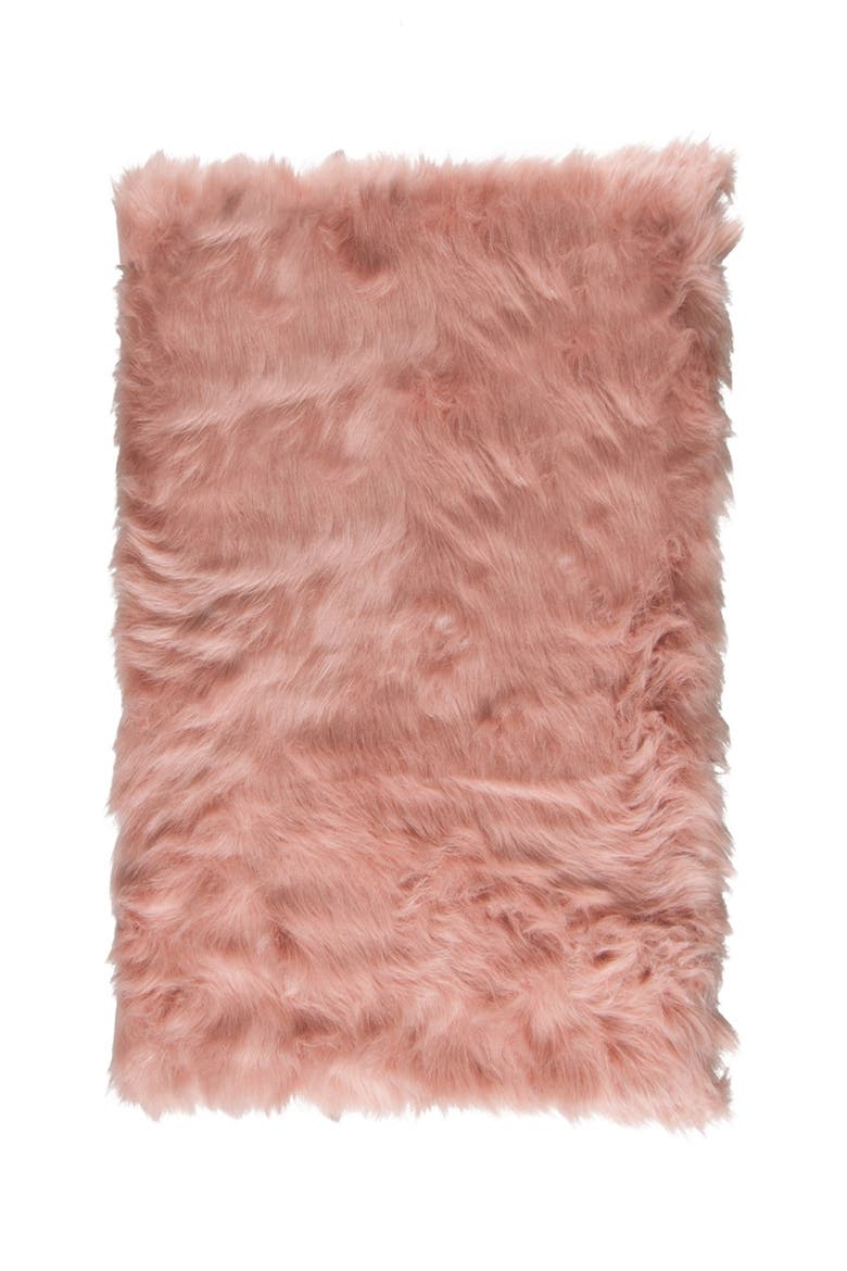 Hudson Faux Sheepskin Rug - 2ft x 3ft - Dusty Rose, Main, color, DUSTY ROSE