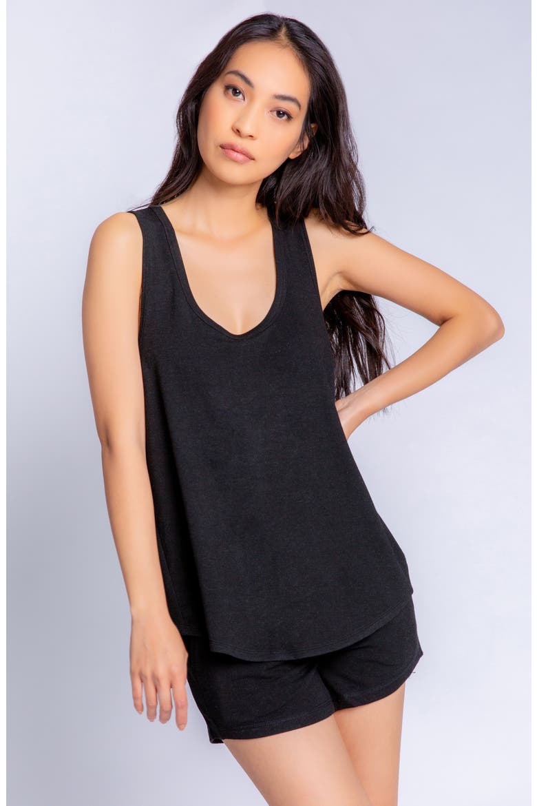 Scoop Neck Sleep Tank, Alternate, color, BLACK