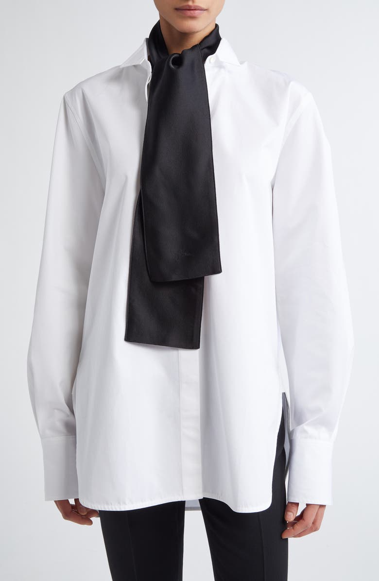 TOTEME Satin Tuxedo Scarf, Alternate, color, 
