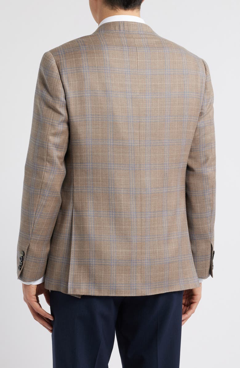 Canali Kei Trim Fit Plaid Super 130s Wool Sport Coat, Alternate, color, 