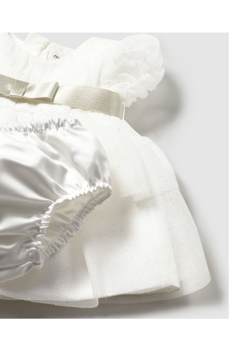 Mayoral Dress With Bow Waistband, Alternate, color, White