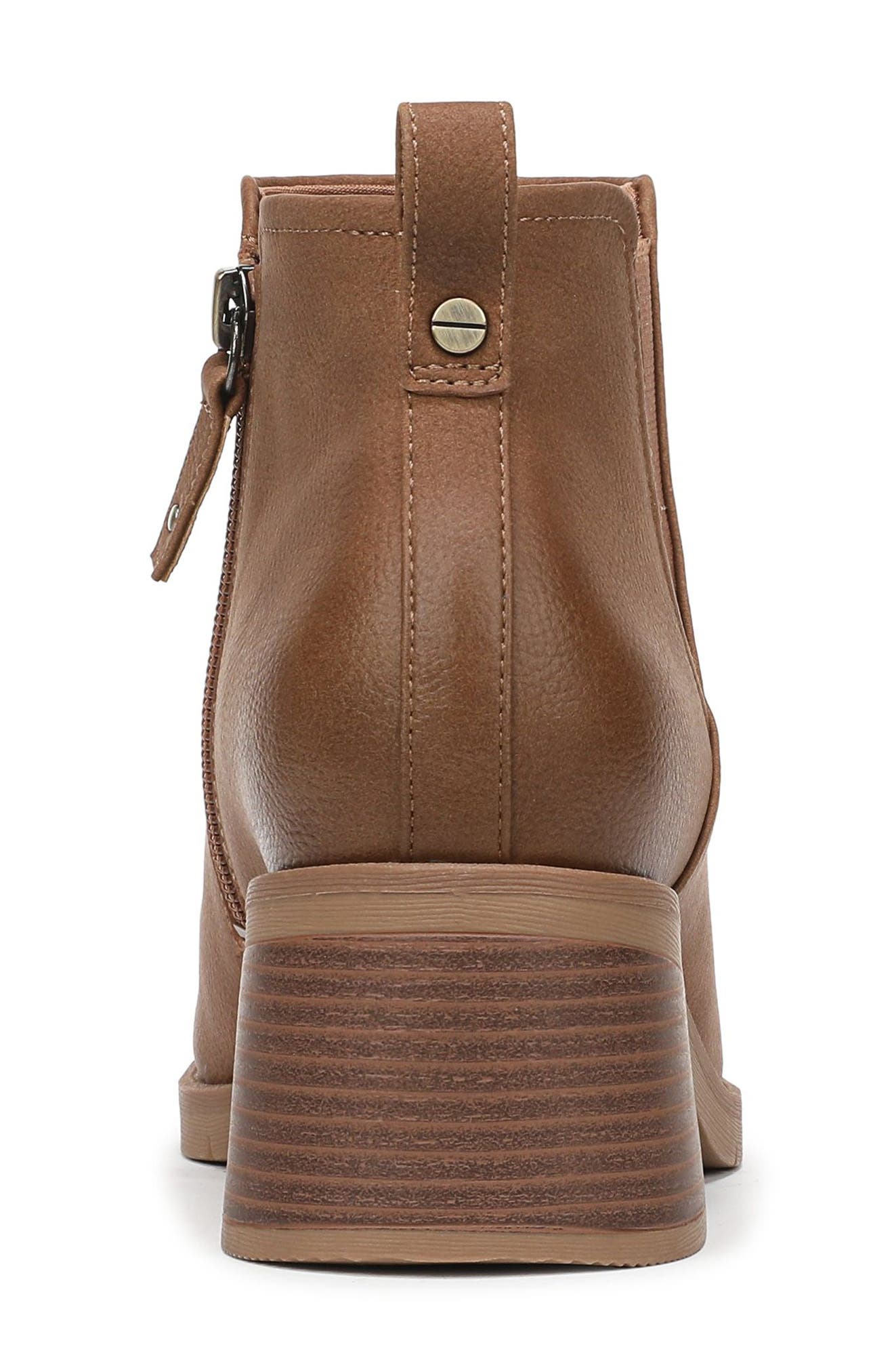 Joplin Faux Leather Chelsea Bootie, Alternate, color, DARK TAN FAUX LEATHER