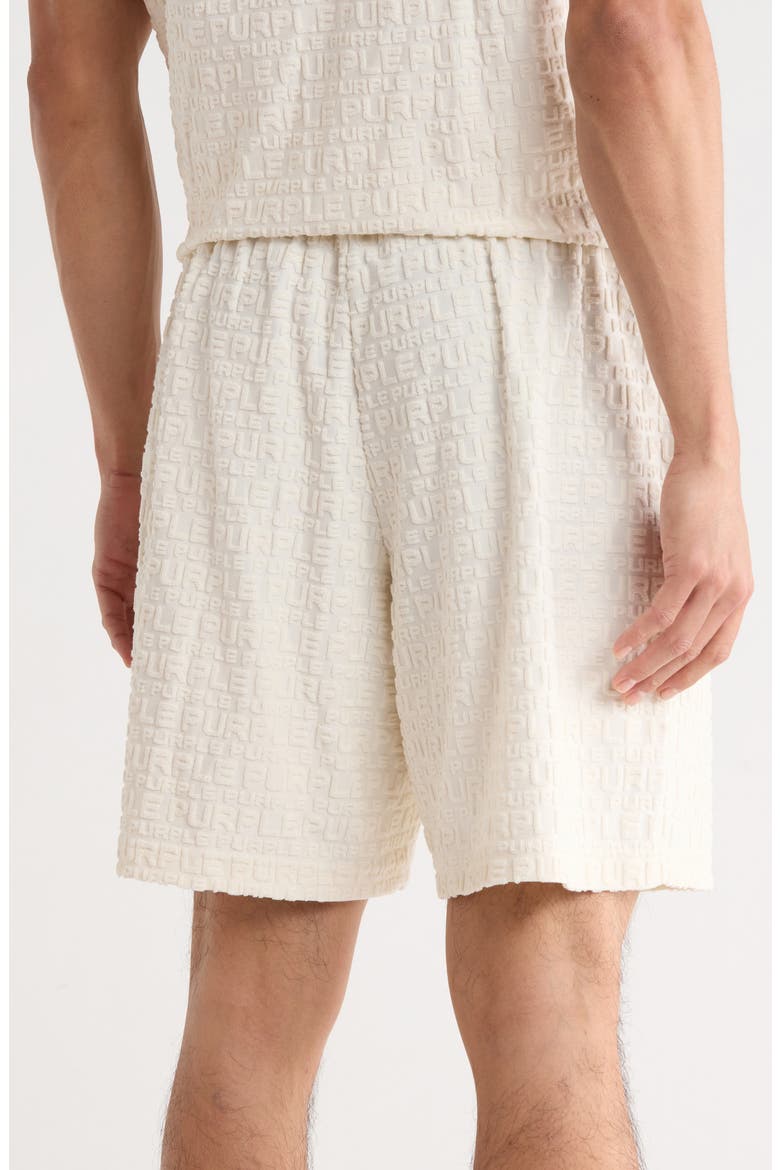 Logo Terry Pull-On Shorts, Alternate, color, OFF WHITE