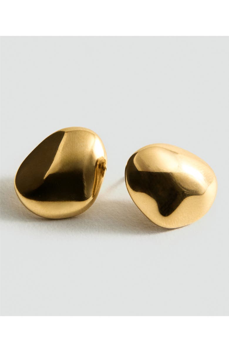 MANGO Molten Button Stud Earrings, Alternate, color, Gold