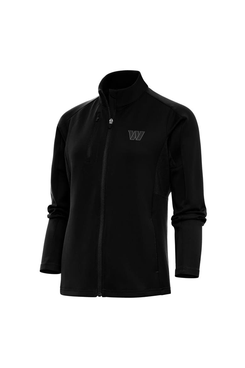 Women's Antigua Black Washington Commanders Tonal Logo Generation Full-Zip Jacket, Main, color, Black