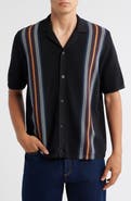 Wax London Ivy Stripe Knit Cotton Camp Shirt