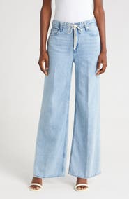 PAIGE Zoey Tie Waist Wide Leg Jeans