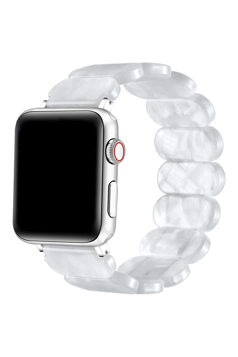 Reese Resin Elastic Apple Watch® Watchband, Alternate, color, WHITE