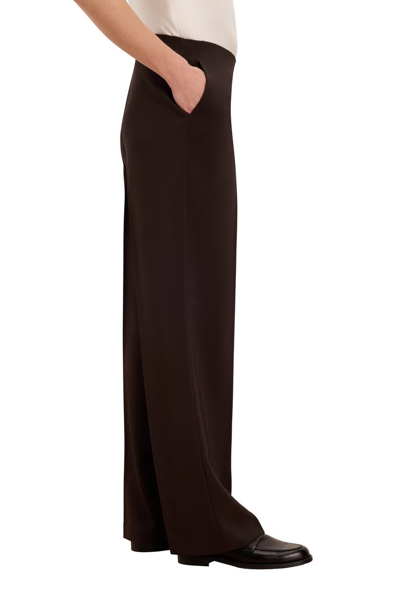 Lenox Wide Leg Stretch Twill Pants, Alternate, color, JAVA