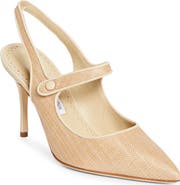 Manolo Blahnik Camparisli Pointed Toe Mary Jane Slingback Pump
