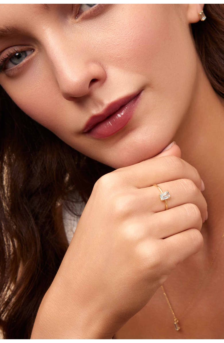 Oradina 14K Gold Gemstone Vivid Ring, Alternate, color, Yellow Gold - White Topaz