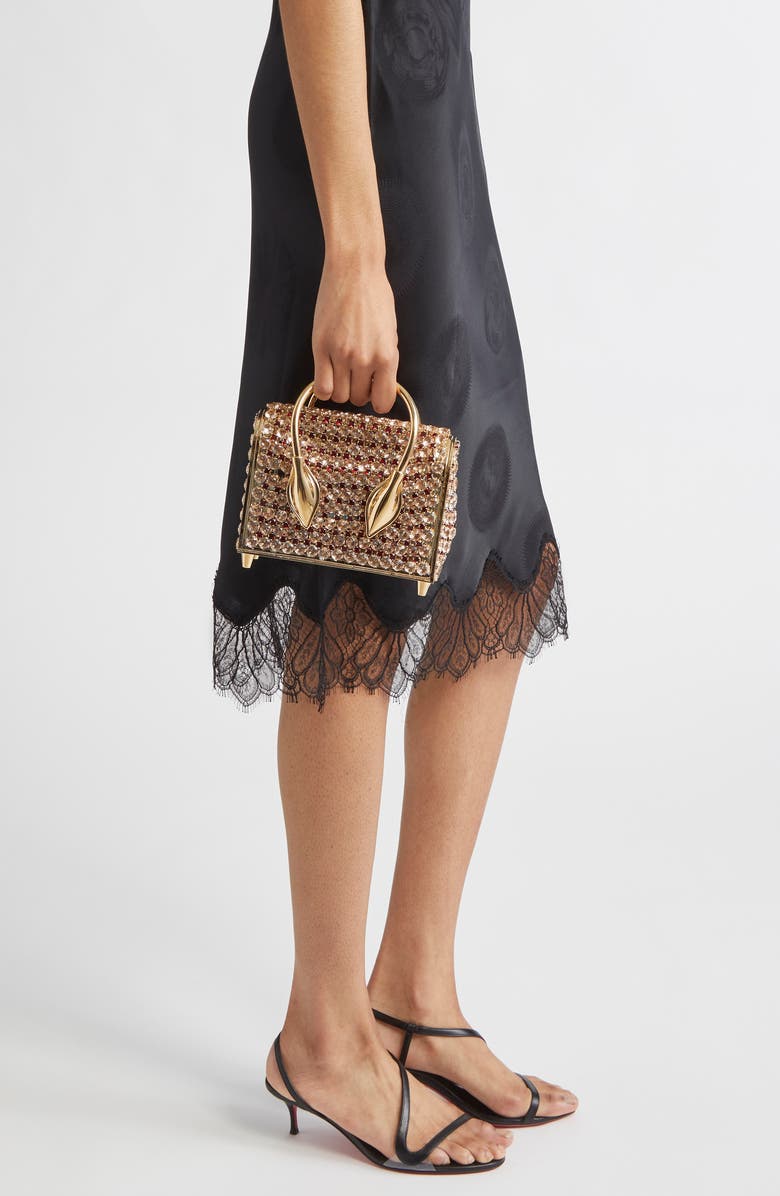 Christian Louboutin Crystal Mesh Top Handle Bag, Alternate, color, Suzuran/ Loubi