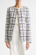 ST. JOHN Amara St. Tropez Plaid Tweed Jacket