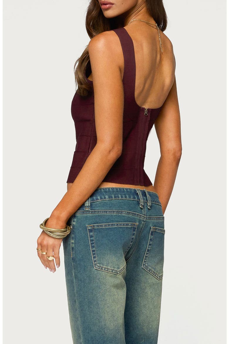 Akina Bandage Knit Tank, Alternate, color, BURGUNDY