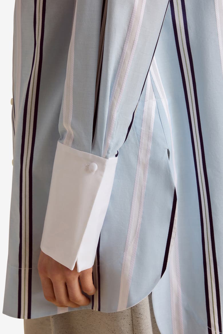 Slim Tuxedo Shirt, Alternate, color, Mist Pinstripe