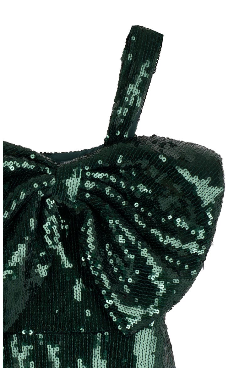 Kids' Sequin Bow Skater Dress, Alternate, color, HUNTER