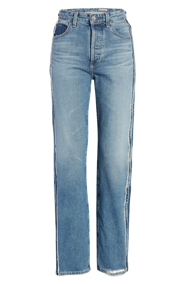 AG Alexxis High Waist Release Seam Straight Leg Jeans, Alternate, color, 