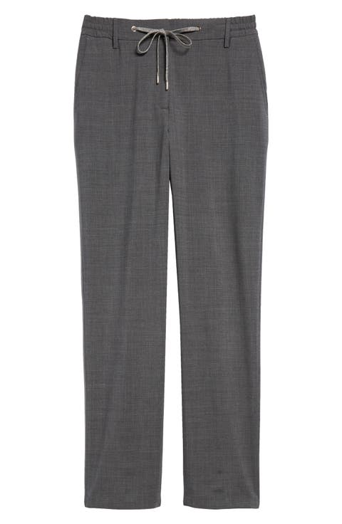 Stretch Virgin Wool Drawstring Pants