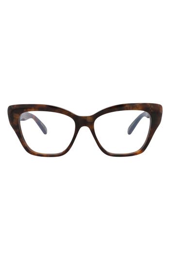 Pomellato Novelty 54mm Square Optical Glasses In Havana Havana Transparent