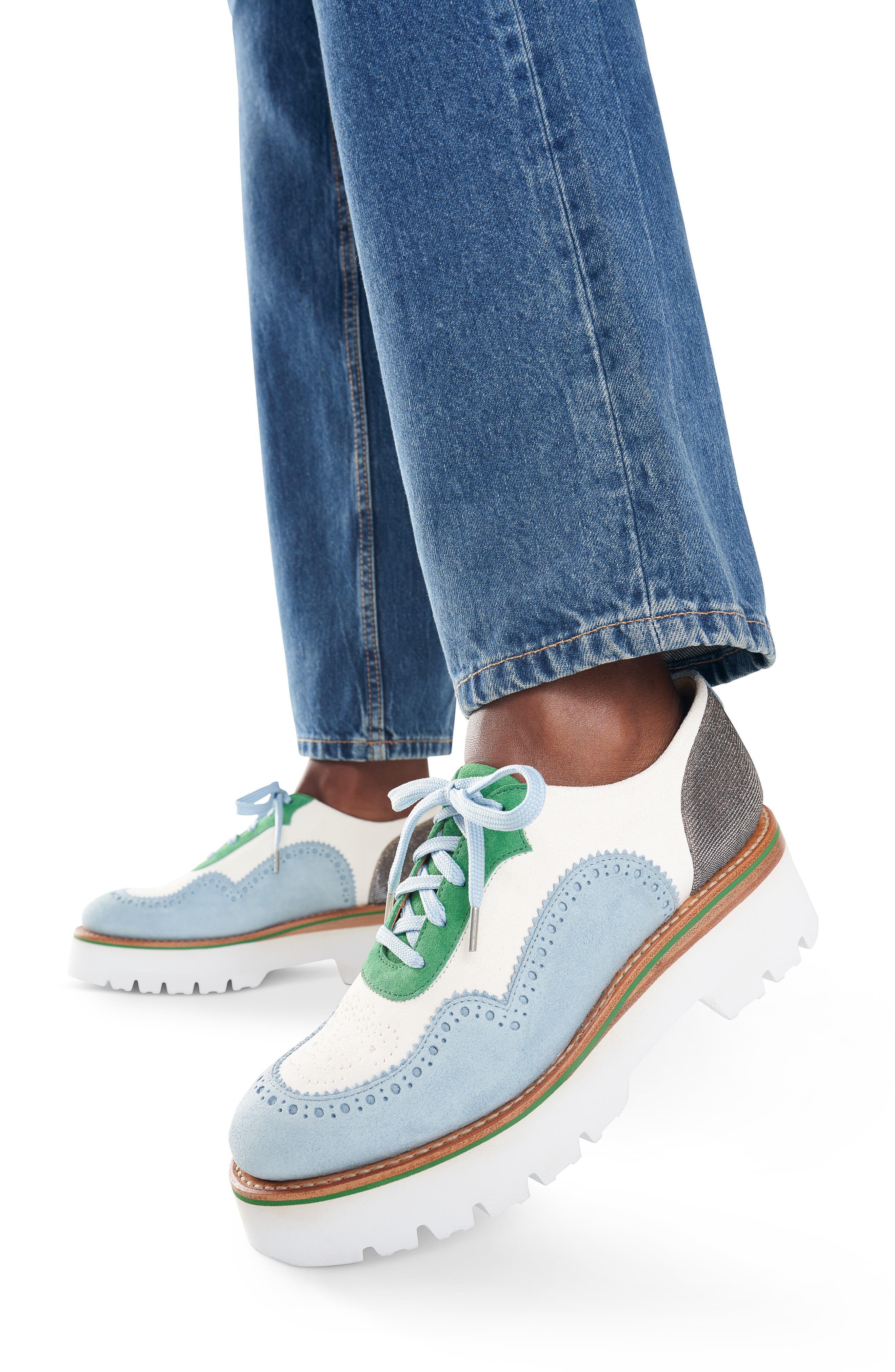 The Office of Angela Scott Ms. Elaine Colorblock Platform Derby, Alternate, color, 