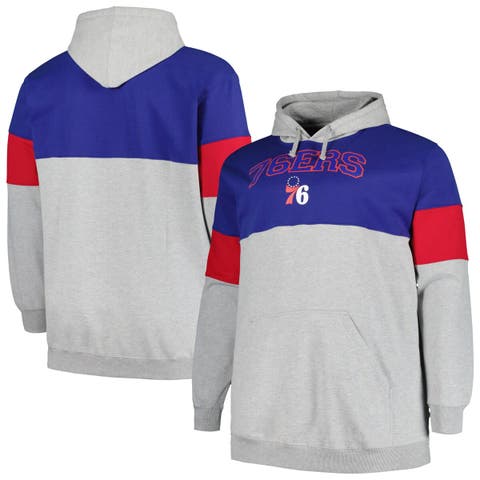 Men's Fanatics Branded Royal/Red Philadelphia 76ers Big & Tall Pullover Hoodie