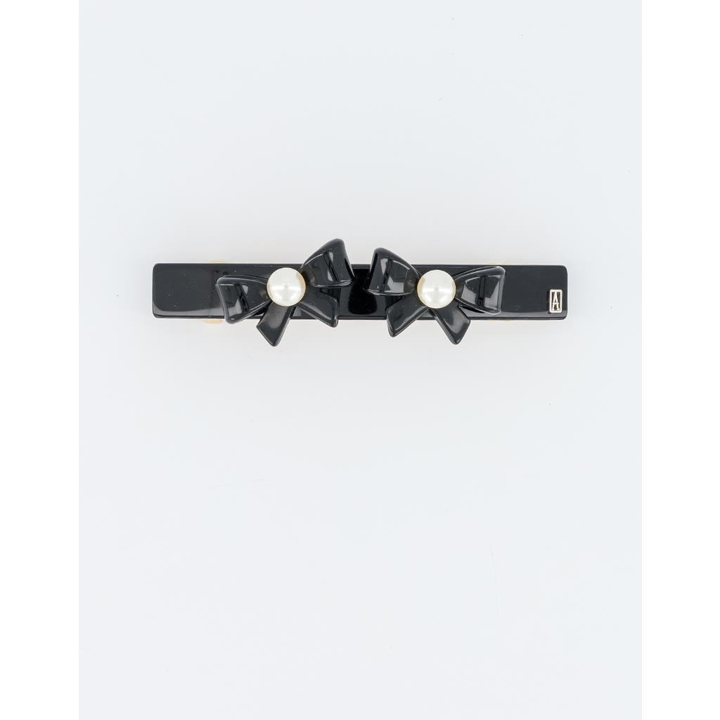 Alexandre De Paris Poesie Acetate And Pearls Barrette In Black