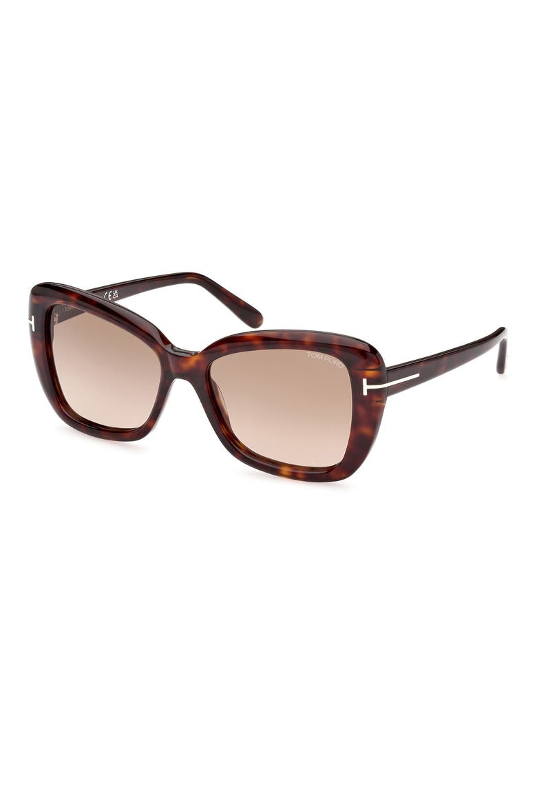 Maeve 55mm Gradient Polarized Butterfly Sunglasses, Alternate, color, DARK HAVANA / GRADIENT BROWN