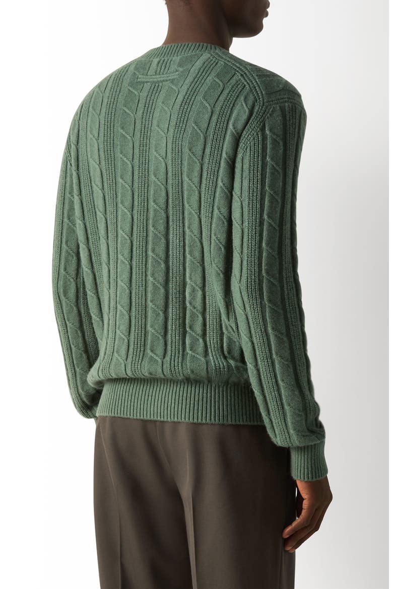 Cable Stitch Cashmere Sweater, Alternate, color, LIGHT GREEN