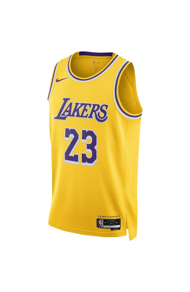 Nike Unisex Nike LeBron James Gold Los Angeles Lakers Swingman Jersey - Icon Edition, Alternate, color, Gold