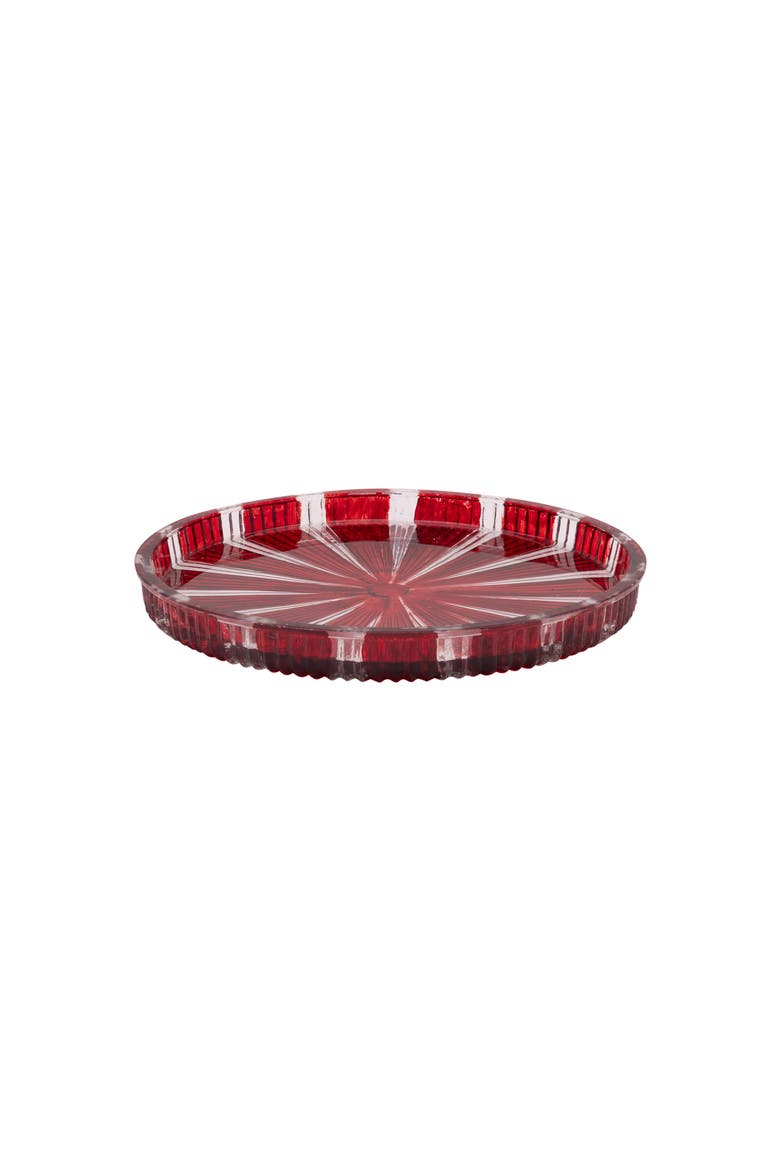 Red Peppermint Dish Plate, Alternate, color, Red