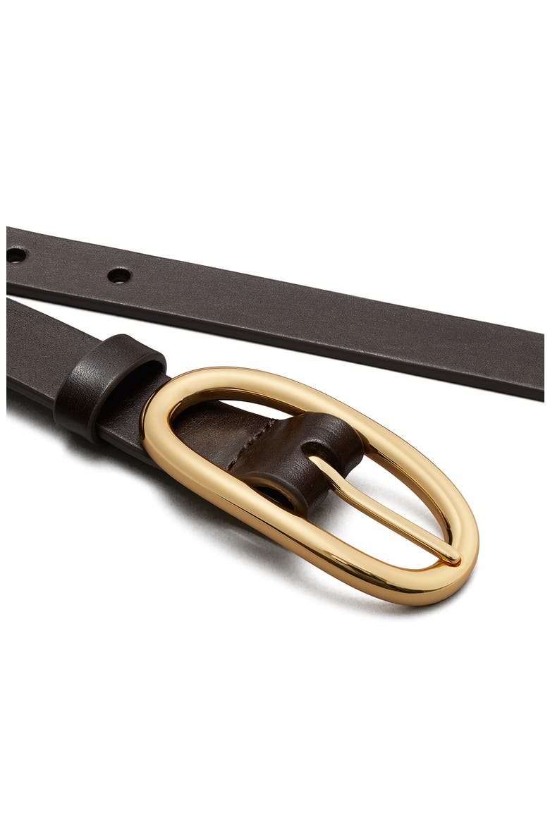 Large Pierced Leather Buckle Belt, Alternate, color, AMARENA