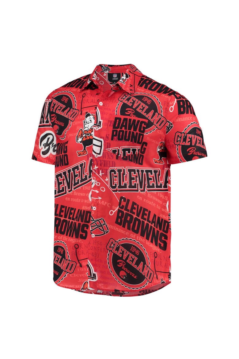 Men's FOCO Orange Cleveland Browns Thematic Button-Up Shirt, Alternate, color, Orange