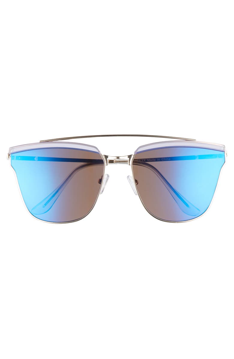 Leith 60mm Mirror Sunglasses, Alternate, color, 