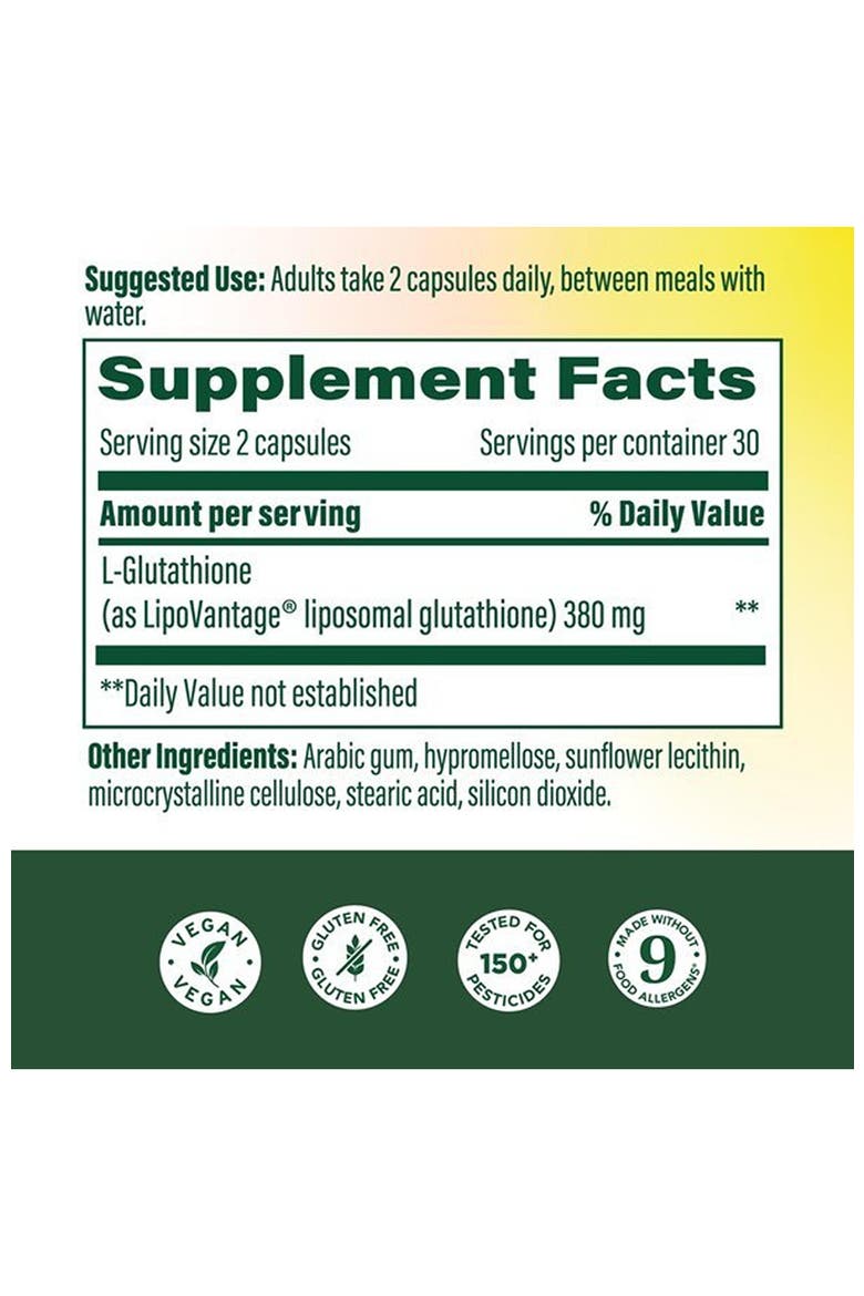 High Absorption Liposomal Glutathione, Liver Detox & Antioxidant Support, Vegan, 60 Capsules, Alternate, color, None