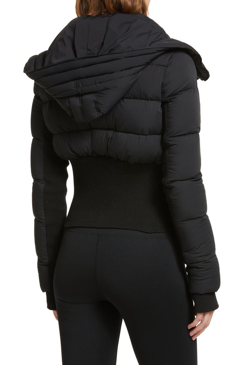 Blanc Noir Asymmetric Zip Crop Puffer Jacket, Alternate, color, 