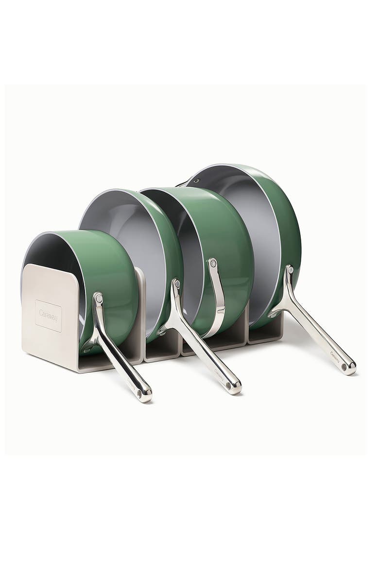 Non-Toxic Ceramic Non-Stick 7-Piece Cookware Set with Lid Storage, Alternate, color, SAGE