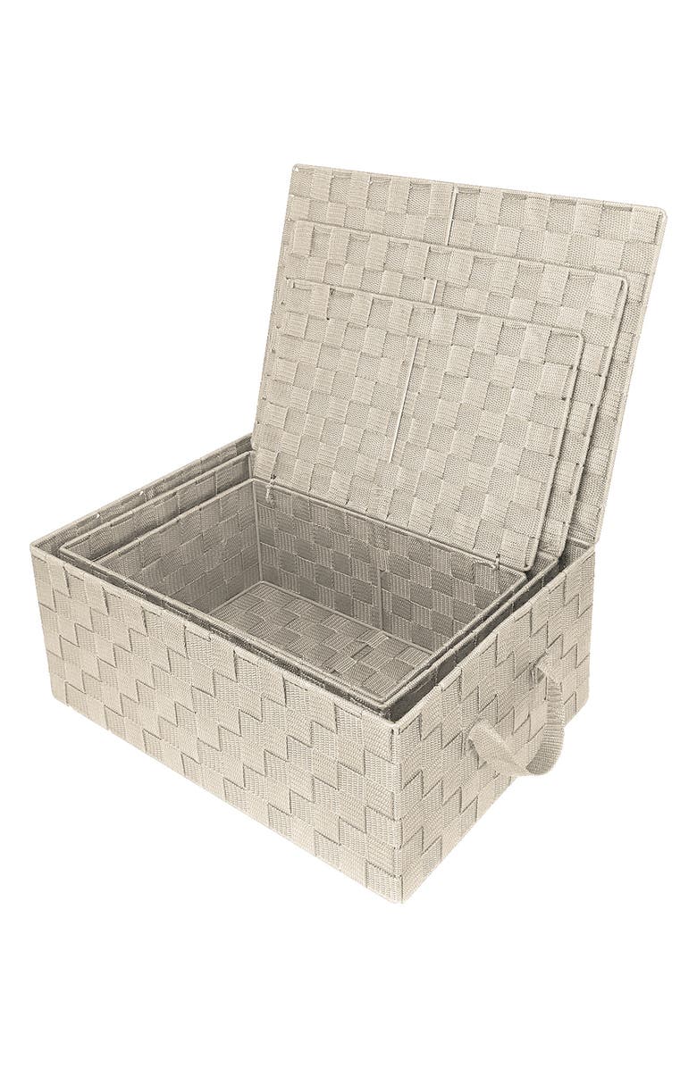 SORBUS Beige Woven Storage Basket - Set of 3, Alternate, color, Beige