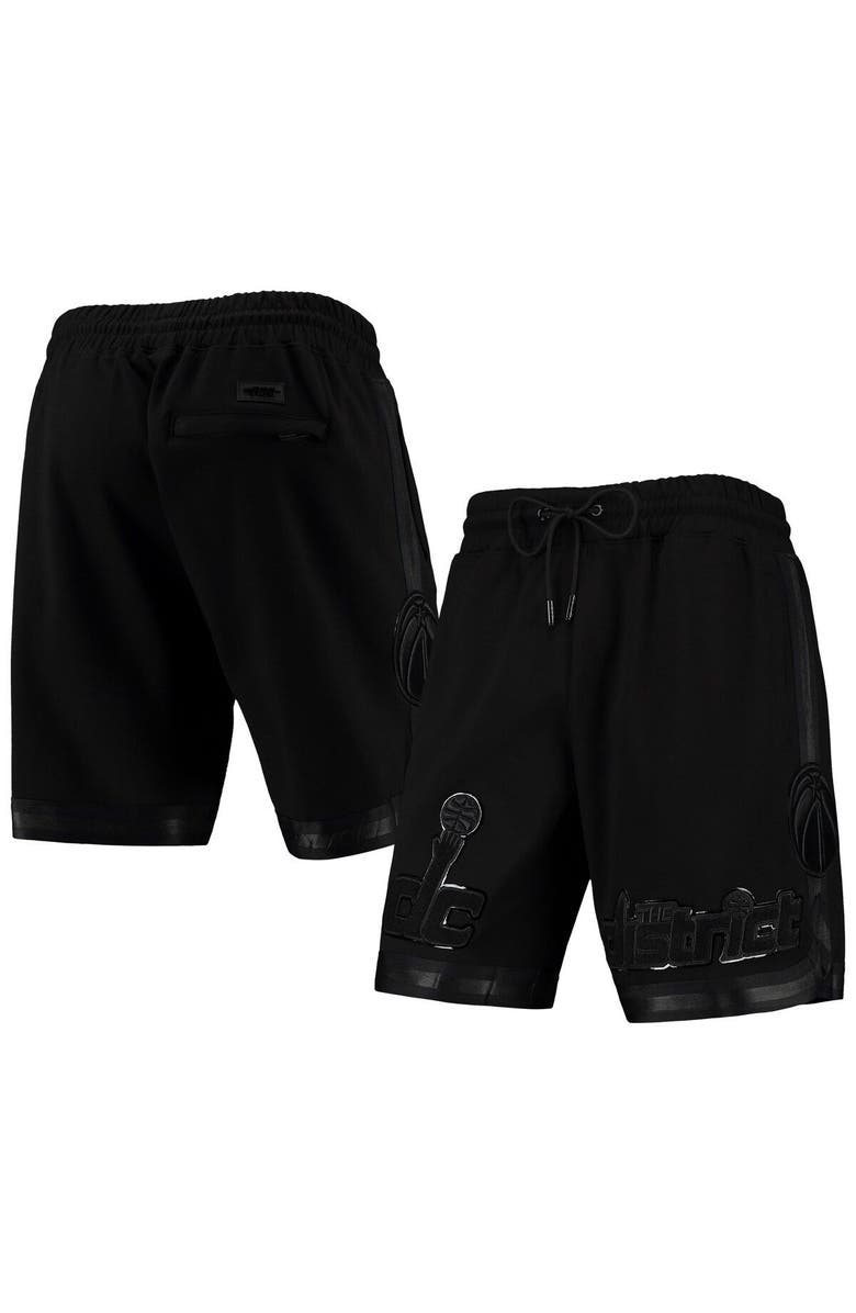 PRO STANDARD Men's Pro Standard Washington Wizards Triple Black Gloss Shorts, Main, color, Black