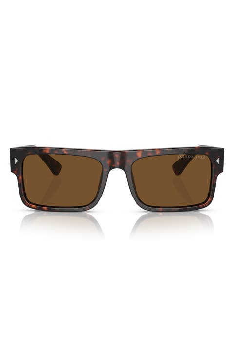 59mm Polarized Rectangular Sunglasses