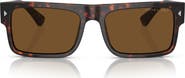 Prada 59mm Polarized Rectangular Sunglasses