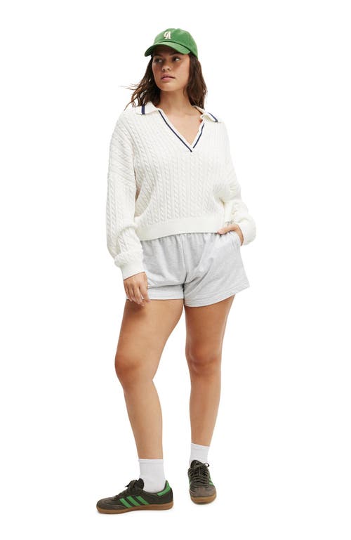 Cotton On Coco Cotton Long Sleeve Polo In White